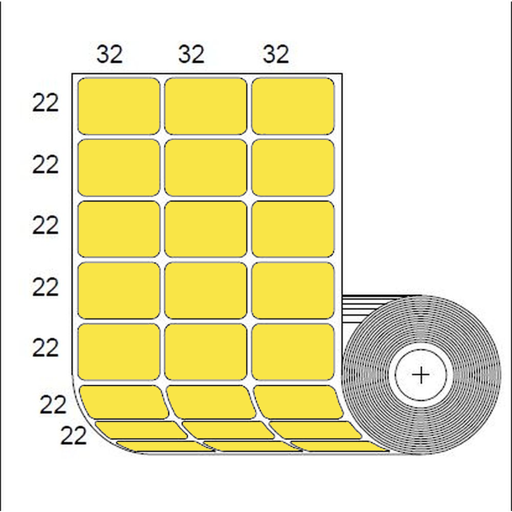 Etiquetas Amarilla para Impresora Zebra SB 22x32mm x 5000 uds