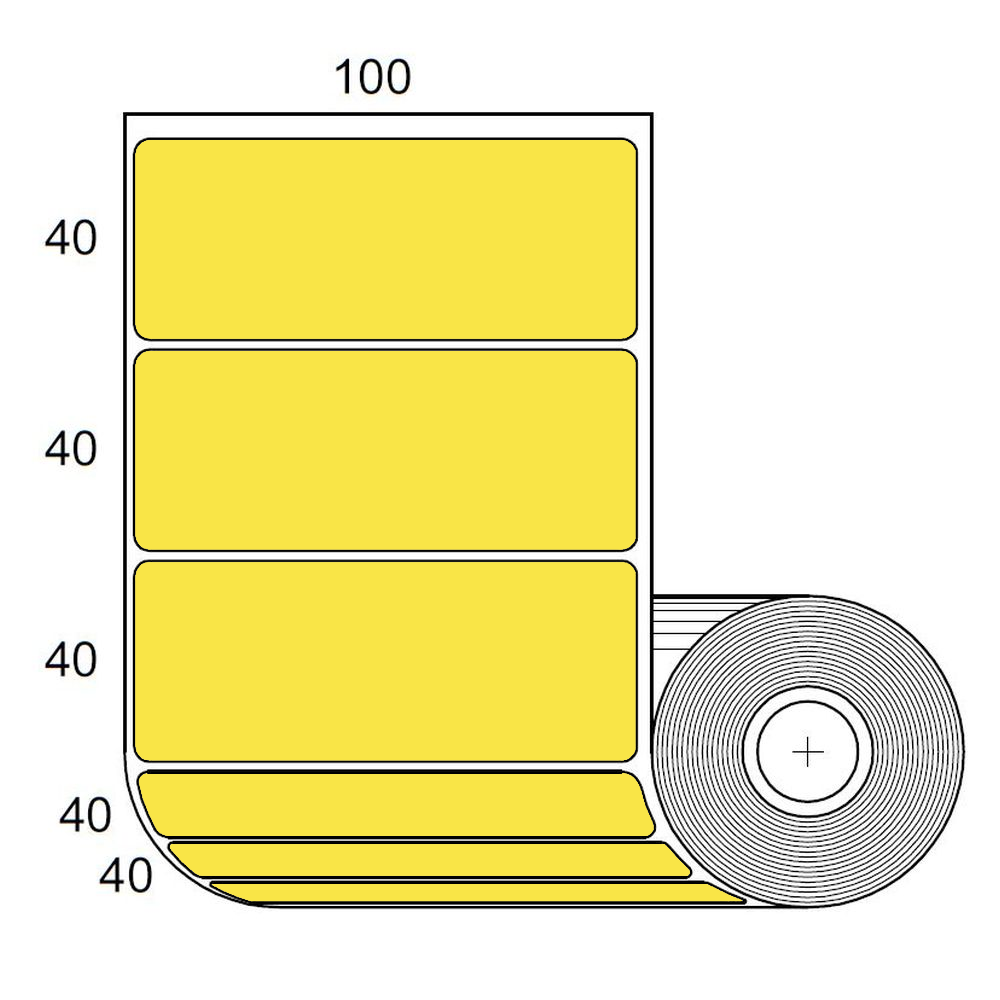 Etiquetas Amarillas para Impresora Zebra SB 40x100mm x 1000 uds