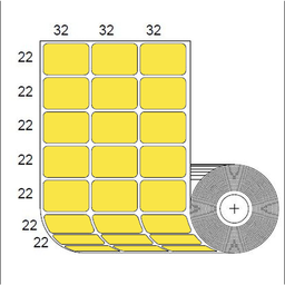 [80ESM22x32ama] Etiquetas Amarilla para Impresora Zebra SB 22x32mm x 5000 uds