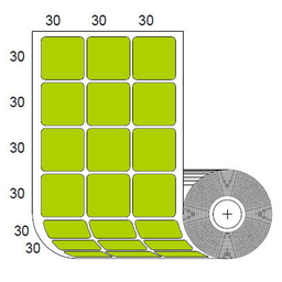 [80ESM30x30Ve] Etiquetas Verde-Limon para Impresora Zebra SB 30x30mm x 4000 uds
