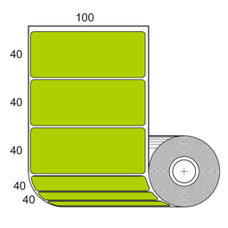 [80ESM40x100VE] Etiquetas Verde-Limon para Impresora Zebra SB 40x100mm x 1000 uds