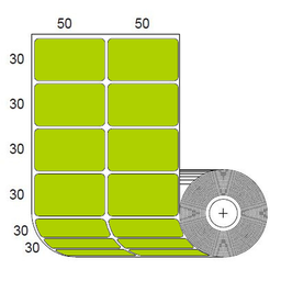 Etiquetas Verde-Limon para Impresora Zebra SB 30x50mm x 1500 uds