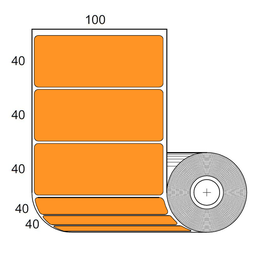 Etiquetas Naranjas para Impresora Zebra SB 40x100mm x 1000 uds