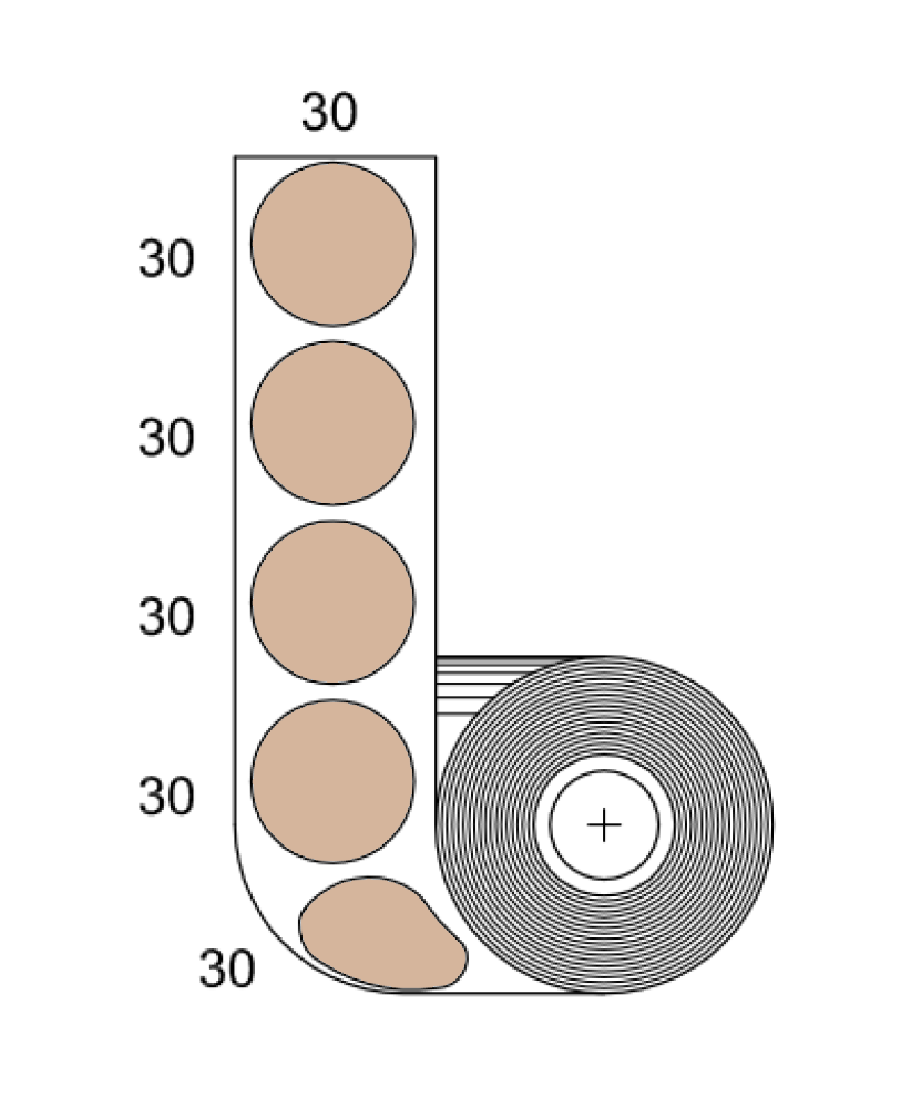 Etiqs SM Ø 30 c 1´ x 500 uds Kraft