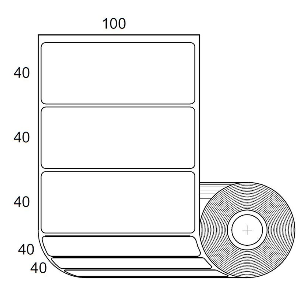 Etiquetas Resistentes Humedad Adhesivas Plásticas 40x100mm x 1000 unids
