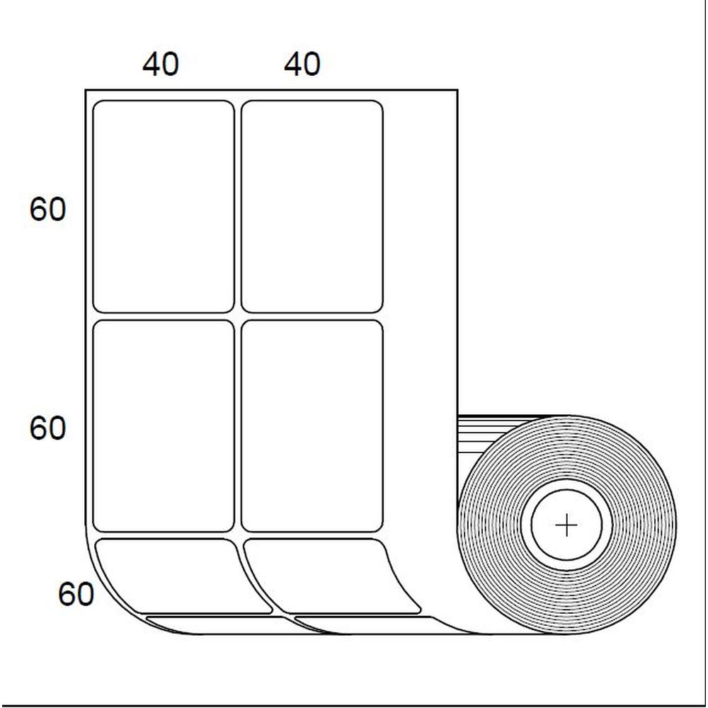Etiquetas Resistentes Humedad Adhesivas Plásticas 60x40mm x 1400 unids