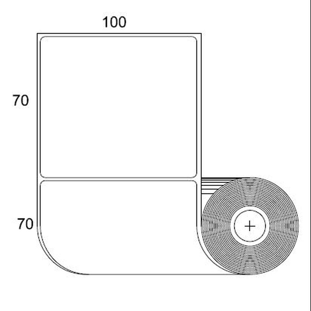 Etiquetas Resistentes Humedad Adhesivas Plásticas 70x100mm x 600 unids