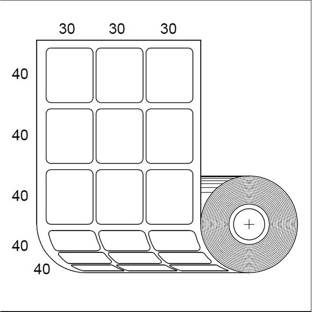 Etiquetas para Impresora Zebra SB 40x30mm x 3000 uds