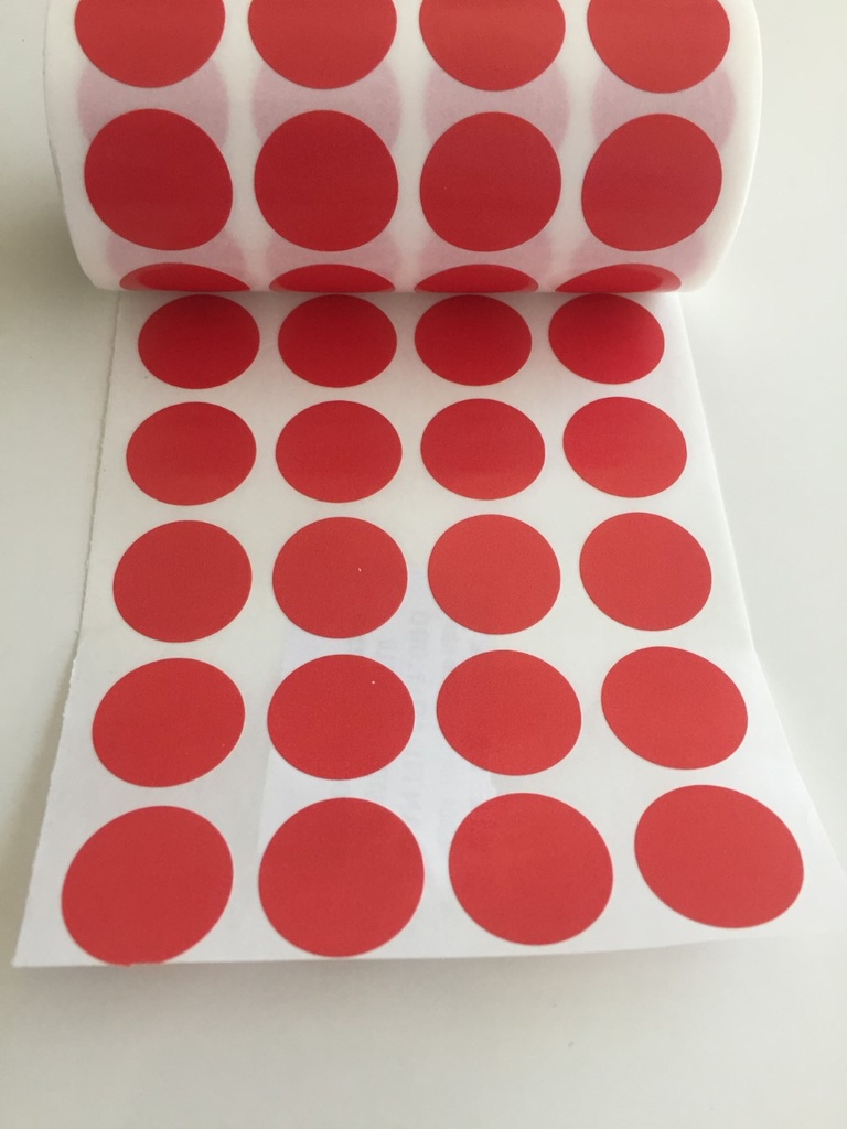 Etiquetas Redondas Diam Ø 20 x 1000 uds Color Rojo