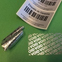 Etiquetas Sello de Seguridad Void 30x50mm para control de gestión de Activo Fijo x 2000 unidades Plateadas