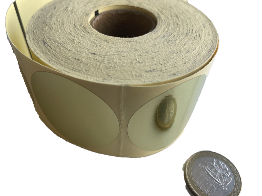 Rollo Etiquetas Adhesivas Doradas Metálicas Redondas Diámetro 40mm x 500 unids.
