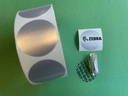 Etiquetas Sello de Seguridad Void Redondas Diametro 30mm Control de Activo Fijo x 500 unidades Plateadas