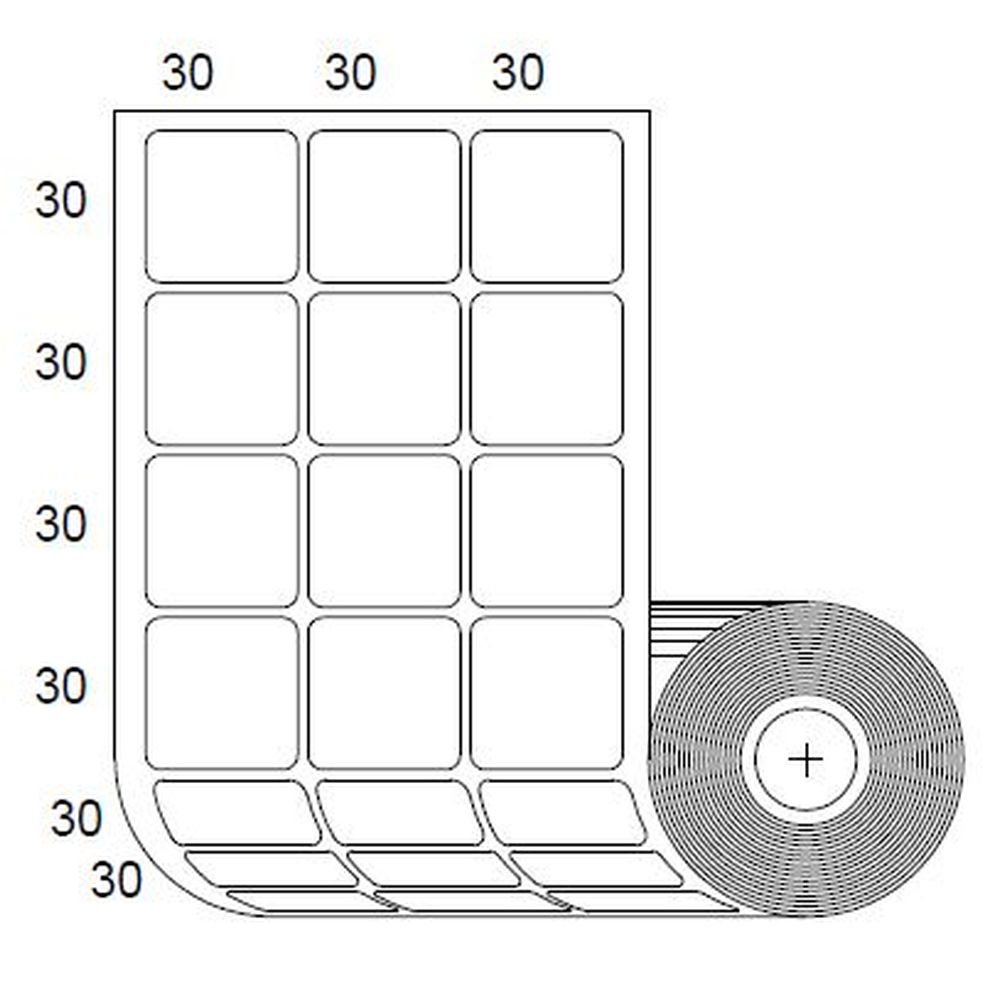 Etiquetas para Impresora Zebra SB 30x30mm x 3200 uds