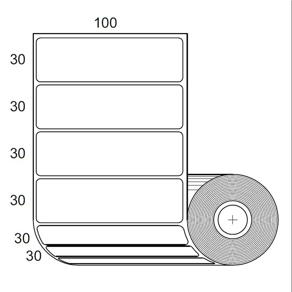Etiquetas Resistentes Humedad Adhesivas Plásticas 30x100mm x 1200 unids