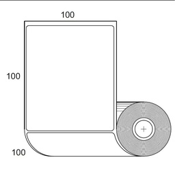 [80EP100x100] Etiquetas Resistentes Humedad Adhesivas Plásticas 100x100mm x 400 unids