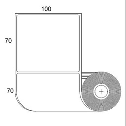 [80EP70x100P] Etiquetas Resistentes Humedad Adhesivas Plásticas 70x100mm x 600 unids
