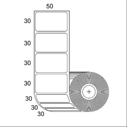 [80ETD30x50Col1] Etiquetas para Impresora Xprinter 30x50mm x 1000 uds Térmicas Directas