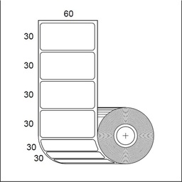 [80ESM30x60] Etiquetas para Impresora Zebra SB 30x60mm x 2000 uds