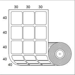 [80ESM40x30] Etiquetas para Impresora Zebra SB 40x30mm x 3000 uds