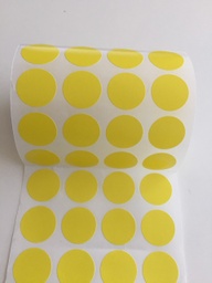 Etiquetas Redondas Diam Ø 20 x 1000 uds Color Amarillo