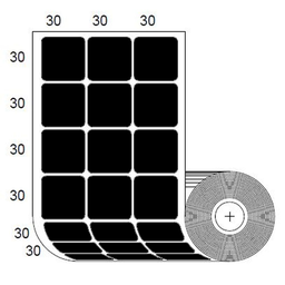 Etiquetas Negras para Impresora Zebra SB 30x30mm x 4000 uds