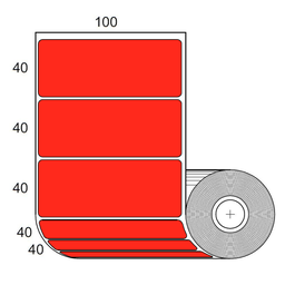 Etiquetas Rojas para Impresora Zebra SB 40x100mm x 1000 uds
