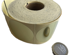 Rollo Etiquetas Adhesivas Doradas Metálicas Redondas Diámetro 40mm x 500 unids.