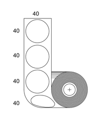 Rollo de Etiquetas Adhesivas Transparentes Plásticas Redondas Diámetro 40mm x 500 unidades.