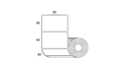 Rollo de Etiquetas Adhesivas Transparentes Plásticas 50x80mm x 500 unidades.