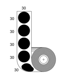 Etiquetas Redondas Diametro Ø 30 x 500 uds Color Negro