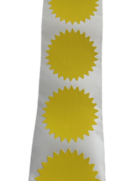 Rollo de Etiquetas Adhesivas Amarillas Redondas Explosion Stardust Diámetro 35mm x 500 unidades