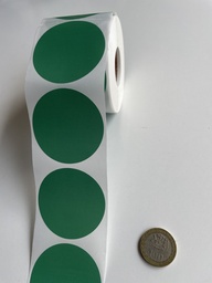 Etiquetas Redondas Diametro Ø 50 x 500 uds Color Verde