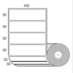 Etiquetas Resistentes Humedad Adhesivas Plásticas 30x100mm x 1200 unids