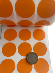 Etiquetas Redondas Diámetro Ø 30 x 1000 uds Color Naranja